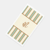 Serviette En Papier Rayure Moderne Rétro Citron Vert (Coin)