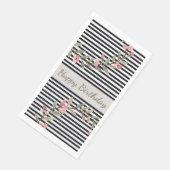 Serviette En Papier Rayure noire et blanche (Coin)