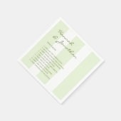 Serviette En Papier Rayure Vert Olive FAITS INTÉRESSANTS Mariage (Coin)