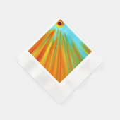 Serviette En Papier rayures Abstraites rouge jaune orange vert sur ble (Coin)