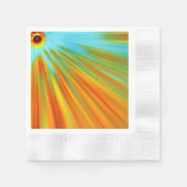 Serviette En Papier rayures Abstraites rouge jaune orange vert sur ble (Devant)