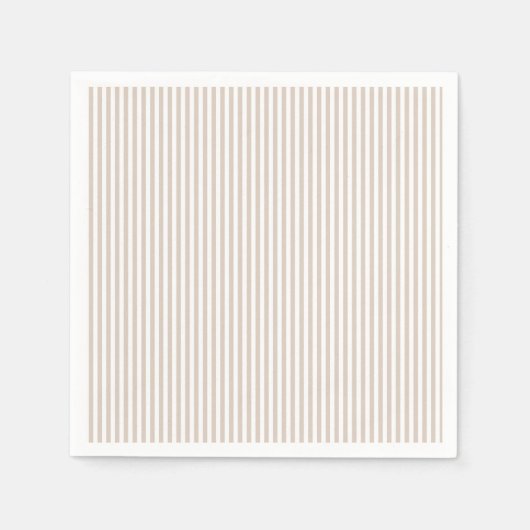 Serviette En Papier Rayures amandes et blanches (Devant)