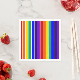 Serviette En Papier Rayures arc-en-ciel