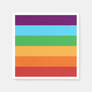 Serviette En Papier Rayures Arc-en-ciel Amusant Anniversaire Bonbons F