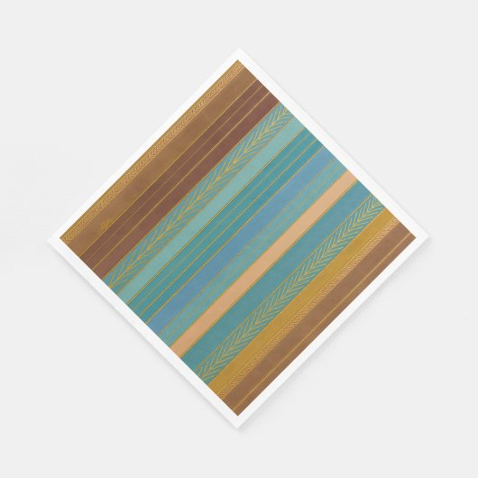 Serviette En Papier Rayures atomiques Futuristes du milieu du siècle I (Coin)
