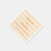 SERVIETTE EN PAPIER RAYURES BEIGE ÉLÉGANT SCRIPT SIMPLE ENREGISTRER LA (Coin)