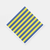 Serviette En Papier Rayures bleu foncé et jaune  (Coin)