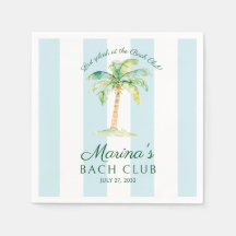 Rayures bleues Palm Beach Bach Club Enterrement de
