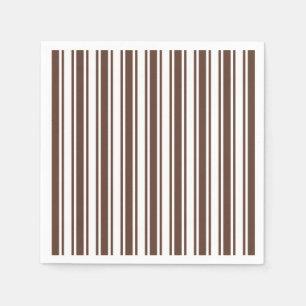Serviette En Papier Rayures brun chocolat et blanches de sucrerie