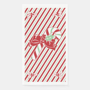Serviette En Papier Rayures de Canne à Sucre de Noël