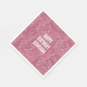 Serviette En Papier Rayures De Glitterie Rose Faux (Coin)