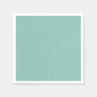Serviette En Papier Rayures de rouleau d'encre sarcelle