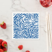 Serviette En Papier Rayures de zèbre bleues et blanches Impression d'a (En situation)