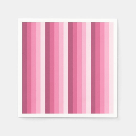 Serviette En Papier Rayures d'ombre rose (Devant)