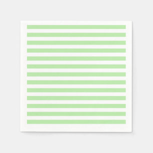 Serviette En Papier Rayures doucement vertes et blanches