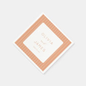 Serviette En Papier Rayures élégantes de pêche (Coin)