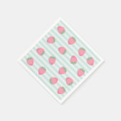 Serviette En Papier Rayures fraise rose (Coin)