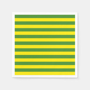 Serviette En Papier Rayures jaune et verte