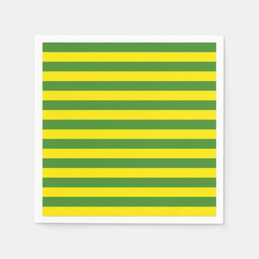 Serviette En Papier Rayures jaune et verte (Devant)