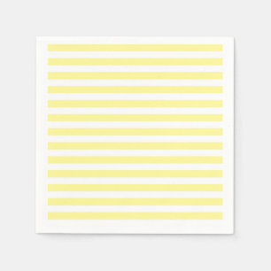 Serviette En Papier Rayures jaune pâle et blanches
