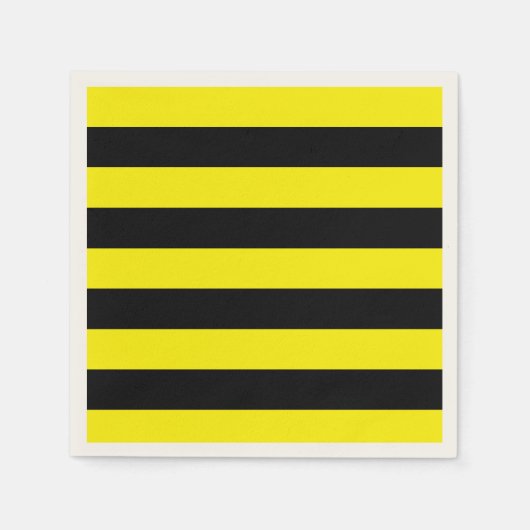 Serviette En Papier Rayures jaunes et noires (Devant)