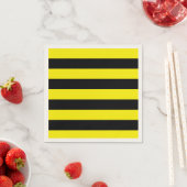 Serviette En Papier Rayures jaunes et noires (En situation)