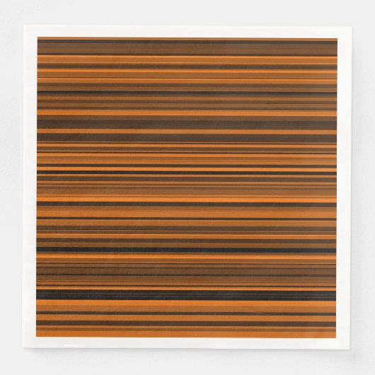 Serviette En Papier Rayures Marron Noir Orange (Devant)