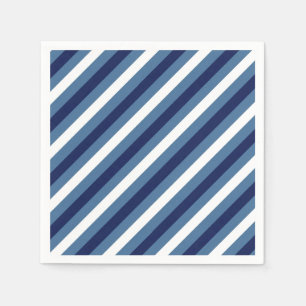 Serviette En Papier Rayures Nautiques Bleu Marine Bleu Fumé Blanc Impe