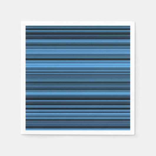 Serviette En Papier Rayures Noir Bleu (Devant)