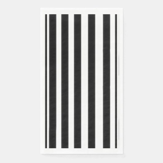 Serviette En Papier Rayures noires et blanches (Devant)