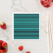Serviette En Papier Rayures noires et sarcelle (En situation)