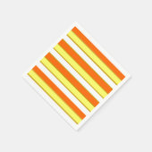Serviette En Papier Rayures orange, jaune et blanc (Coin)