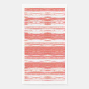 Serviette En Papier Rayures orange, lignes