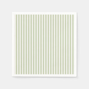 Serviette En Papier Rayures patrimoniales de début d'automne Olive d