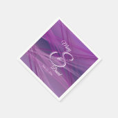 Serviette En Papier Rayures pourpres de mariage (Coin)