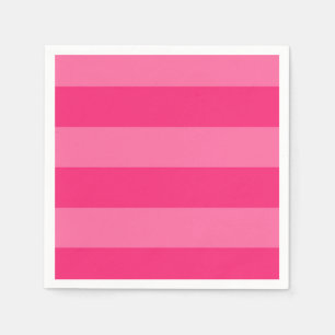 Serviette En Papier Rayures rose pâle et rose chaud