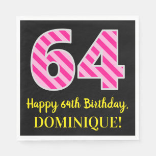 Serviette En Papier Rayures roses "64" d'amusement ; Joyeux
