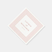 Serviette En Papier Rayures roses élégantes (Coin)