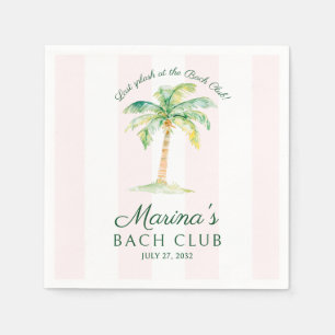 Serviette En Papier Rayures roses Palm Beach Bach Club Enterrement de
