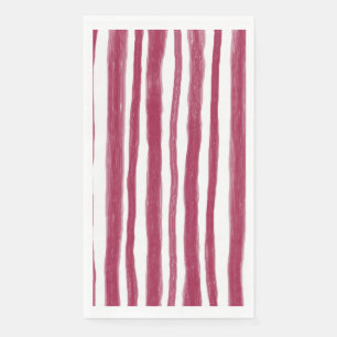 Serviette En Papier Rayures rouges Bordeaux