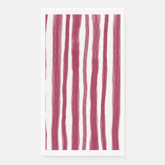 Serviette En Papier Rayures rouges Bordeaux (Devant)