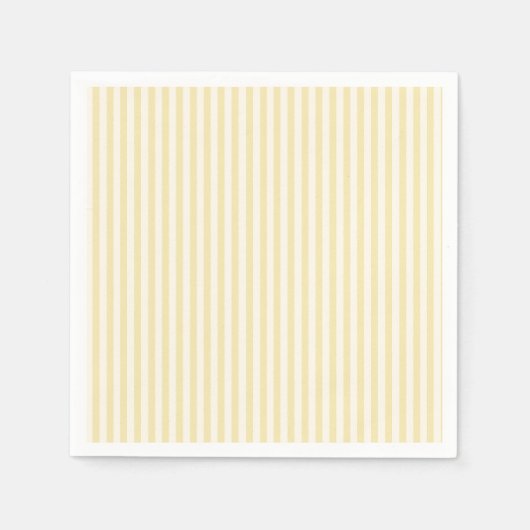 Serviette En Papier Rayures Simples - Crème au Beurre (Devant)