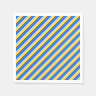 Serviette En Papier Rayures suédoises en bleu et jaune