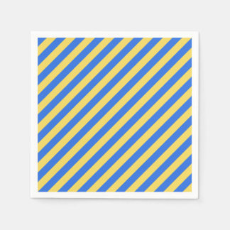 Serviette En Papier Rayures suédoises en bleu et jaune