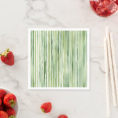 Serviette En Papier Rayures Vertes  (En situation)