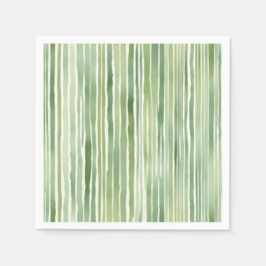 Serviette En Papier Rayures Vertes  (Devant)