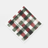 Serviette En Papier Rayures Vertes Rouges Anniversaire (Coin)