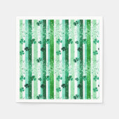 Serviette En Papier Rayures verticales blanches vertes classiques avec (Devant)