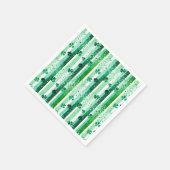 Serviette En Papier Rayures verticales blanches vertes classiques avec (Coin)