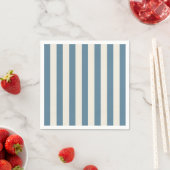 Serviette En Papier Rayures verticales bleues et crème (En situation)